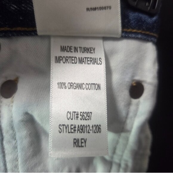 Agolde  Blue High-Waisted Jean Shorts Distressed Size 23 - Picture 7 of 8